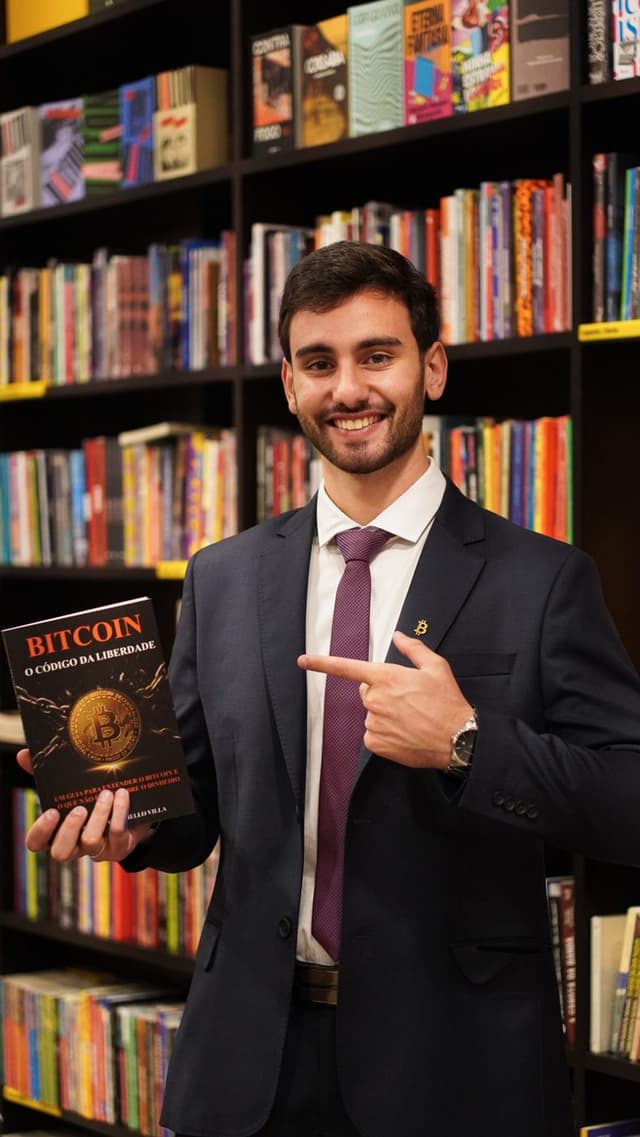 Rafael Marchello Villa segurando o livro